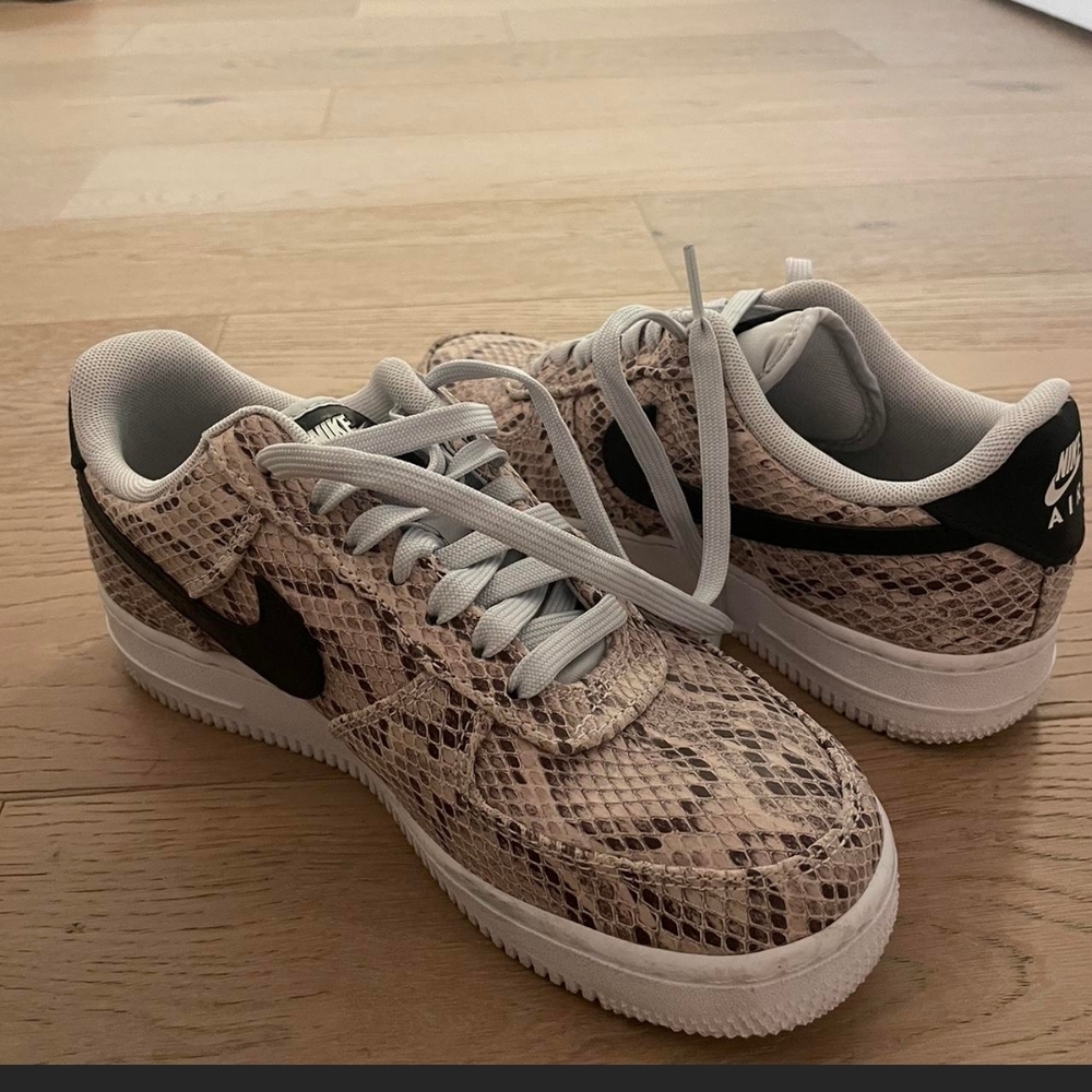 Nike Air Firce Ones. Snakeskin  Sneakers. Size 5Y Best Fits Ladies 6 - 6.5